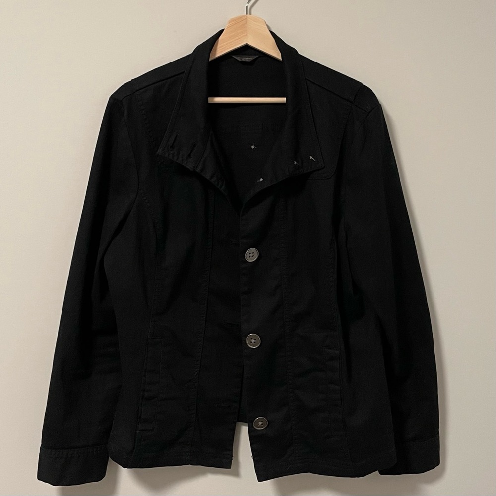 Black Lightweight Denim Jacket - Picture 1 of 2